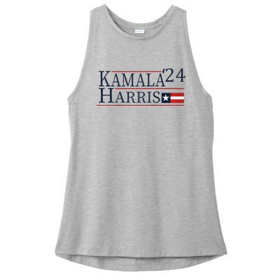 Kamala Harris 2024 Raglan Baseball Ladies PosiCharge Tri-Blend Wicking Tank