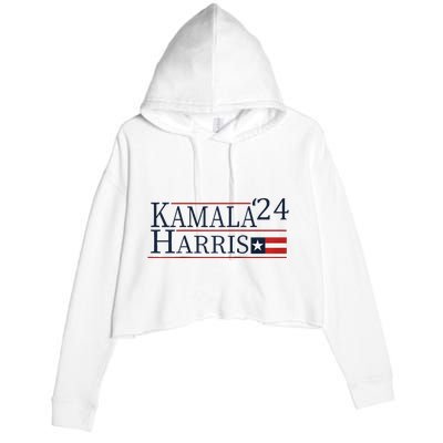 Kamala Harris 2024 Raglan Baseball Crop Fleece Hoodie