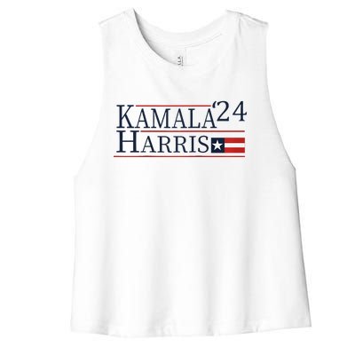 Kamala Harris 2024 Raglan Baseball Women's Racerback Cropped Tank