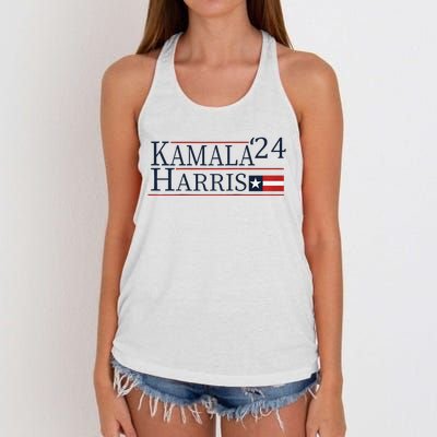 Kamala Harris 2024 Raglan Baseball Women's Knotted Racerback Tank