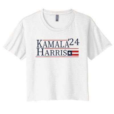 Kamala Harris 2024 Raglan Baseball Women's Crop Top Tee