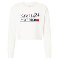 Kamala Harris 2024 Raglan Baseball Cropped Pullover Crew