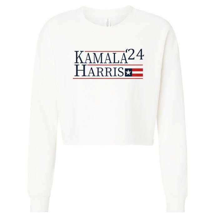 Kamala Harris 2024 Raglan Baseball Cropped Pullover Crew