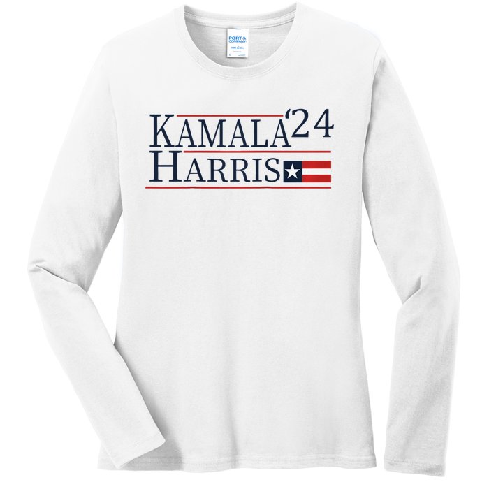 Kamala Harris 2024 Raglan Baseball Ladies Long Sleeve Shirt