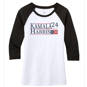 Kamala Harris 2024 Raglan Baseball Women's Tri-Blend 3/4-Sleeve Raglan Shirt