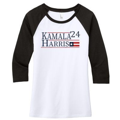 Kamala Harris 2024 Raglan Baseball Women's Tri-Blend 3/4-Sleeve Raglan Shirt