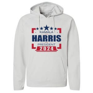 Kamala Harris 2024 For President Harris 2024 Performance Fleece Hoodie