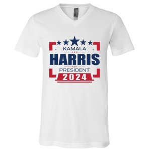 Kamala Harris 2024 For President Harris 2024 V-Neck T-Shirt