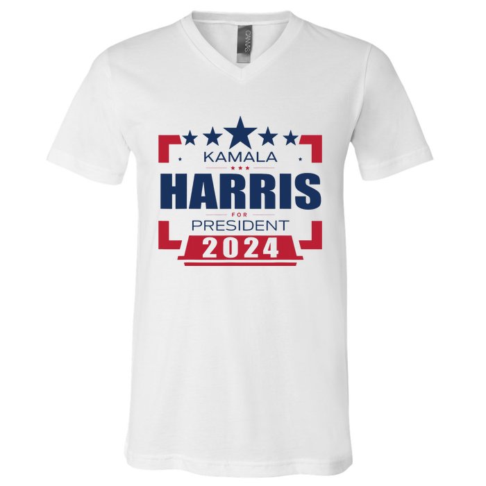 Kamala Harris 2024 For President Harris 2024 V-Neck T-Shirt