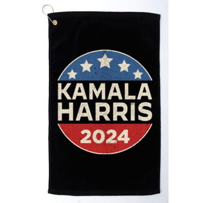 Kamala Harris 2024 Retro Campaign Button Election Pocket Cute Gift Platinum Collection Golf Towel