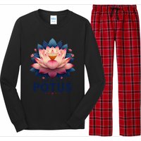 Kamala Harris 2024 Lotus For Potus Trending President Gift Long Sleeve Pajama Set