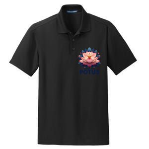 Kamala Harris 2024 Lotus For Potus Trending President Gift Dry Zone Grid Polo