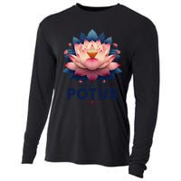 Kamala Harris 2024 Lotus For Potus Trending President Gift Cooling Performance Long Sleeve Crew