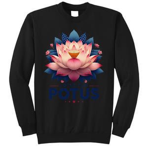 Kamala Harris 2024 Lotus For Potus Trending President Gift Tall Sweatshirt