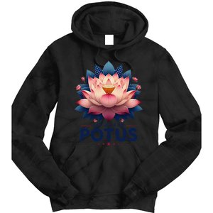 Kamala Harris 2024 Lotus For Potus Trending President Gift Tie Dye Hoodie