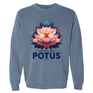 Kamala Harris 2024 Lotus For Potus Trending President Gift Garment-Dyed Sweatshirt