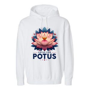 Kamala Harris 2024 Lotus For Potus Trending President Gift Garment-Dyed Fleece Hoodie