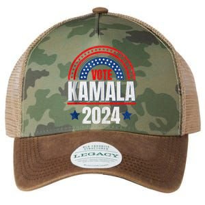 Kamala Harris 2024 Vote For President Election Retro Rainbow Legacy Tie Dye Trucker Hat