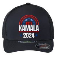 Kamala Harris 2024 Vote For President Election Retro Rainbow Flexfit Unipanel Trucker Cap