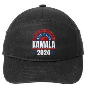 Kamala Harris 2024 Vote For President Election Retro Rainbow 7-Panel Snapback Hat