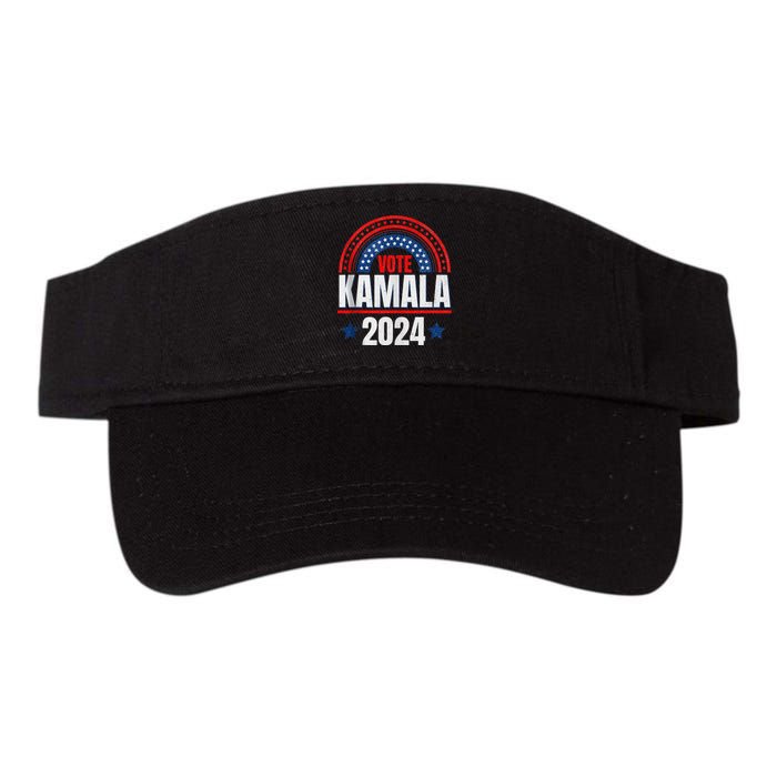 Kamala Harris 2024 Vote For President Election Retro Rainbow Valucap Bio-Washed Visor