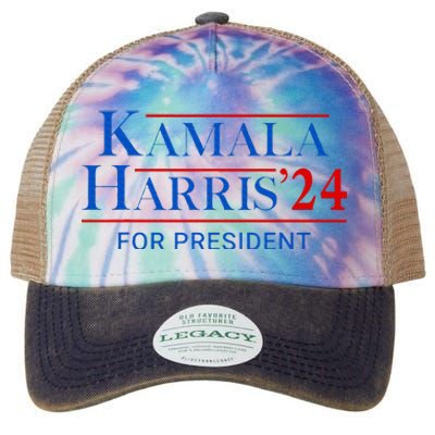 Kamala Harris 24 For President 2024 Legacy Tie Dye Trucker Hat