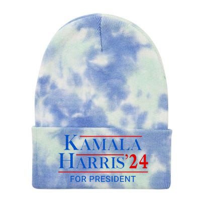 Kamala Harris 24 For President 2024 Tie Dye 12in Knit Beanie