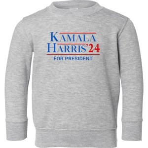 Kamala Harris 24 For President 2024 Toddler Sweatshirt