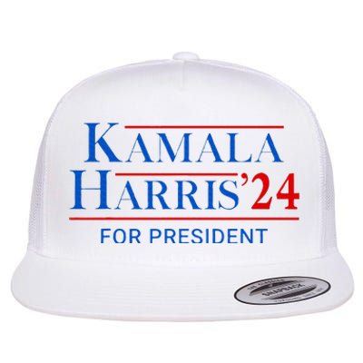 Kamala Harris 24 For President 2024 Flat Bill Trucker Hat