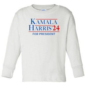 Kamala Harris 24 For President 2024 Toddler Long Sleeve Shirt