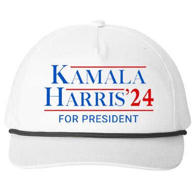 Kamala Harris 24 For President 2024 Snapback Five-Panel Rope Hat