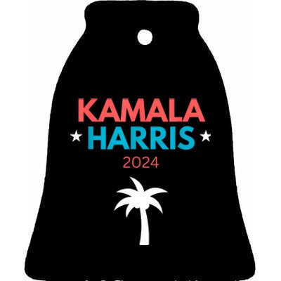 Kamala Harris 2024 Us Election Coconut Funny Meme Design Ceramic Bell Ornament