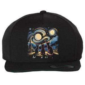 Kamala Harris 2024 Three Cats Starry Night Kamala Funny Gift Wool Snapback Cap