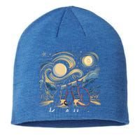 Kamala Harris 2024 Three Cats Starry Night Kamala Funny Gift Sustainable Beanie