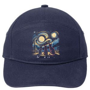 Kamala Harris 2024 Three Cats Starry Night Kamala Funny Gift 7-Panel Snapback Hat