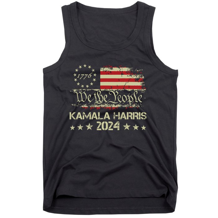 Kamala Harris 2024 Kamala For President Us Flag Tank Top