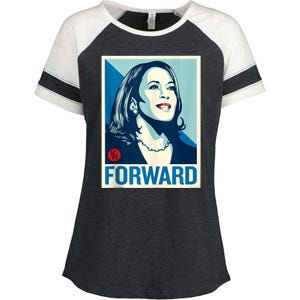 Shepard Fairey Kamala Harris Forward  Enza Ladies Jersey Colorblock Tee