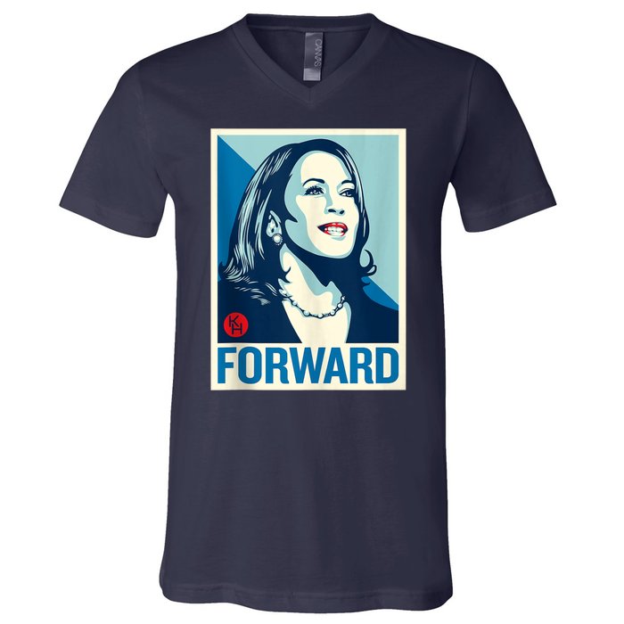 Shepard Fairey Kamala Harris Forward  V-Neck T-Shirt