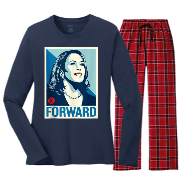 Shepard Fairey Kamala Harris Forward  Women's Long Sleeve Flannel Pajama Set 