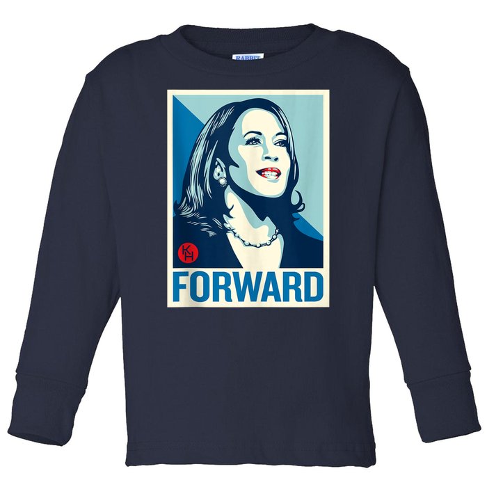 Shepard Fairey Kamala Harris Forward  Toddler Long Sleeve Shirt