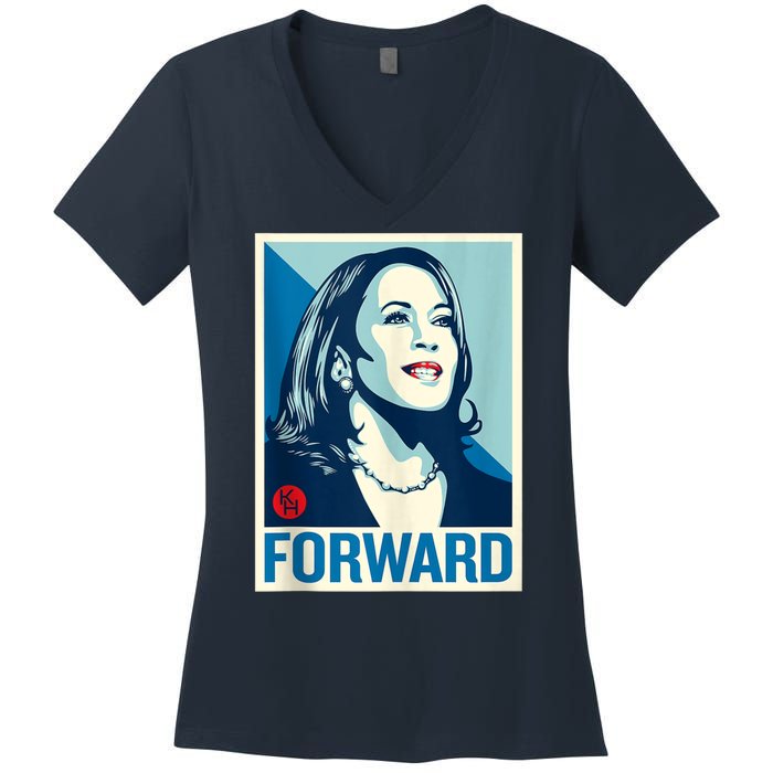 Shepard Fairey Kamala Harris Forward  Women's V-Neck T-Shirt