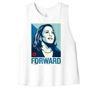 Shepard Fairey Kamala Harris Forward  Women's Racerback Cropped Tank