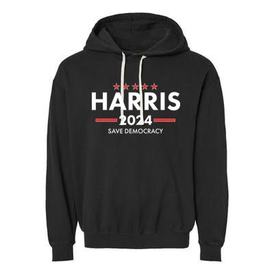 Kamala Harris 2024 Save Democracy Garment-Dyed Fleece Hoodie