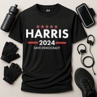 Kamala Harris 2024 Save Democracy Cooling Performance Crew T-Shirt
