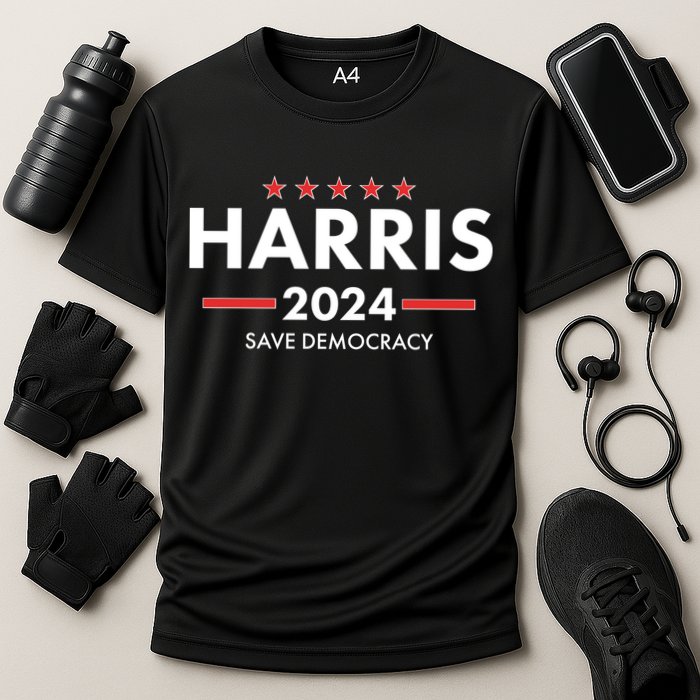 Kamala Harris 2024 Save Democracy Cooling Performance Crew T-Shirt