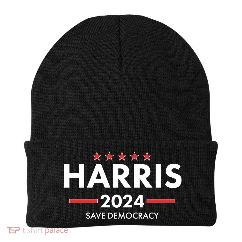 Kamala Harris 2024 Save Democracy Knit Cap Winter Beanie