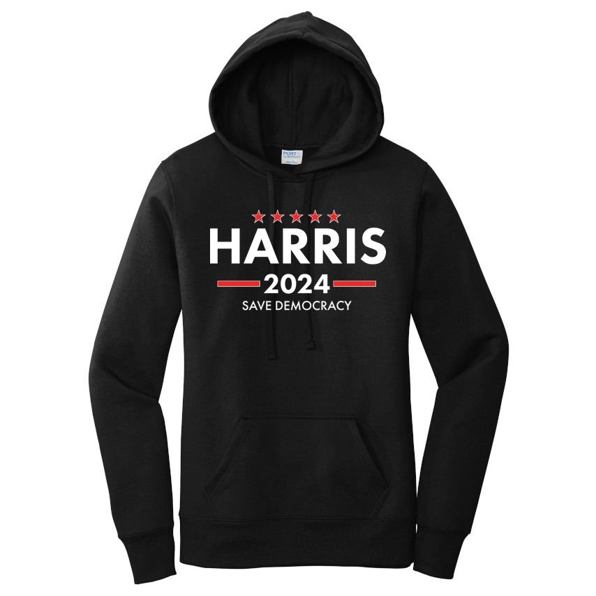 Kamala Harris 2024 Save Democracy Women's Pullover Hoodie