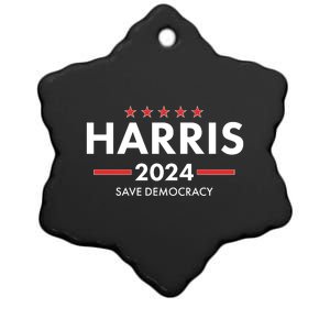 Kamala Harris 2024 Save Democracy Ceramic Star Ornament