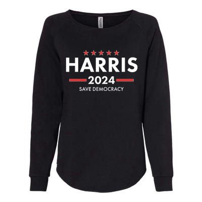 Kamala Harris 2024 Save Democracy Womens California Wash Sweatshirt