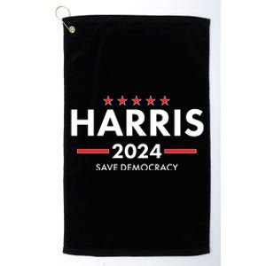 Kamala Harris 2024 Save Democracy Platinum Collection Golf Towel